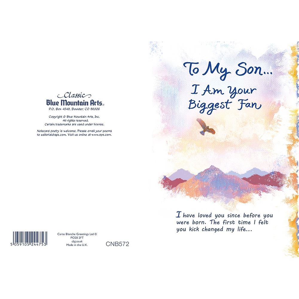 To My Son Your Biggest Fan Sentimental Verses Keepsake Greeting Card