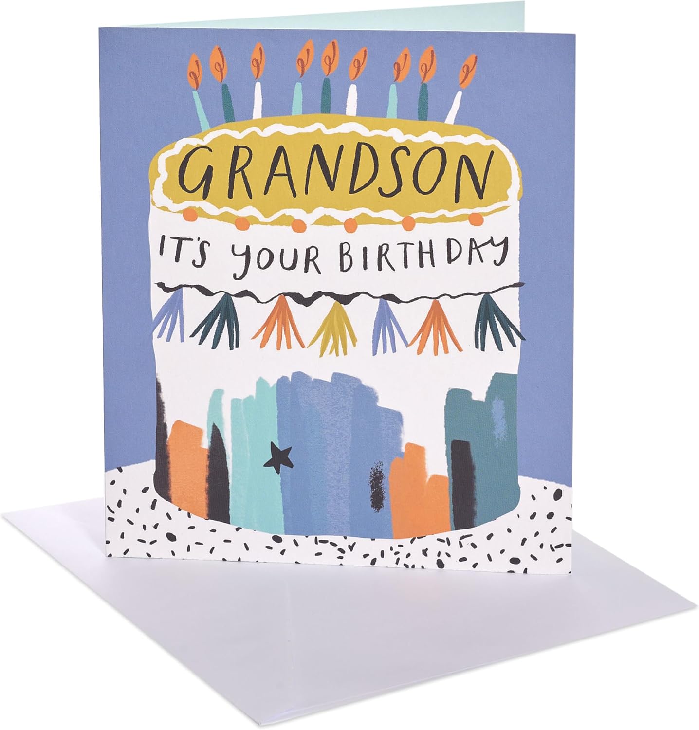 Bright Cake Design Grandson Birthday Card