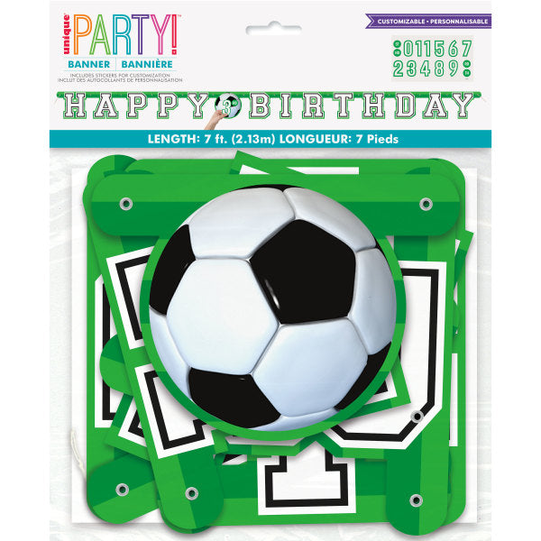 7ft 3D Football Soccer Jointed Customisable Happy Birthday Banner