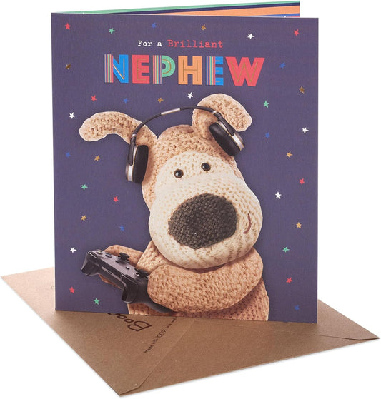 Boofle with Headphones Nephew Birthday Card