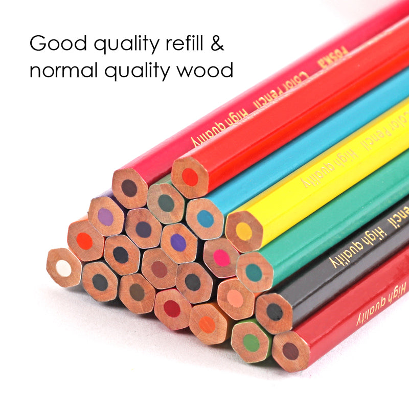 Pack of 24 Tube Packing Wooden Colour Pencils