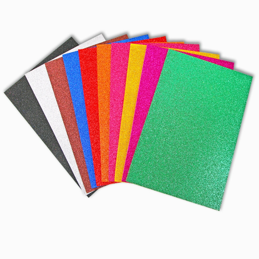 Pack of 10 20 x 30cm Glitter Eva Sponge Paper by Janrax