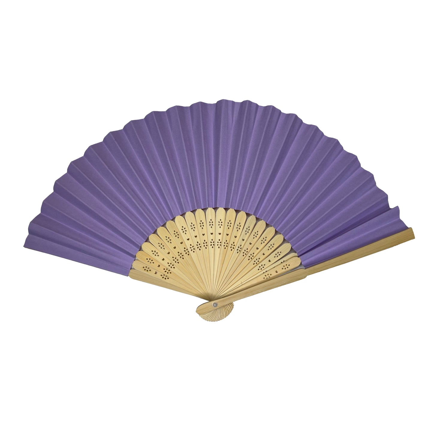 Pack of 500 Light Purple Paper Foldable Hand Held Bamboo Wooden Fans by Parev