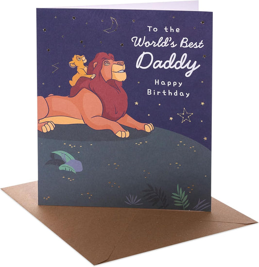 Disney The Lion King Simba & Mufasa Design Daddy Birthday Card