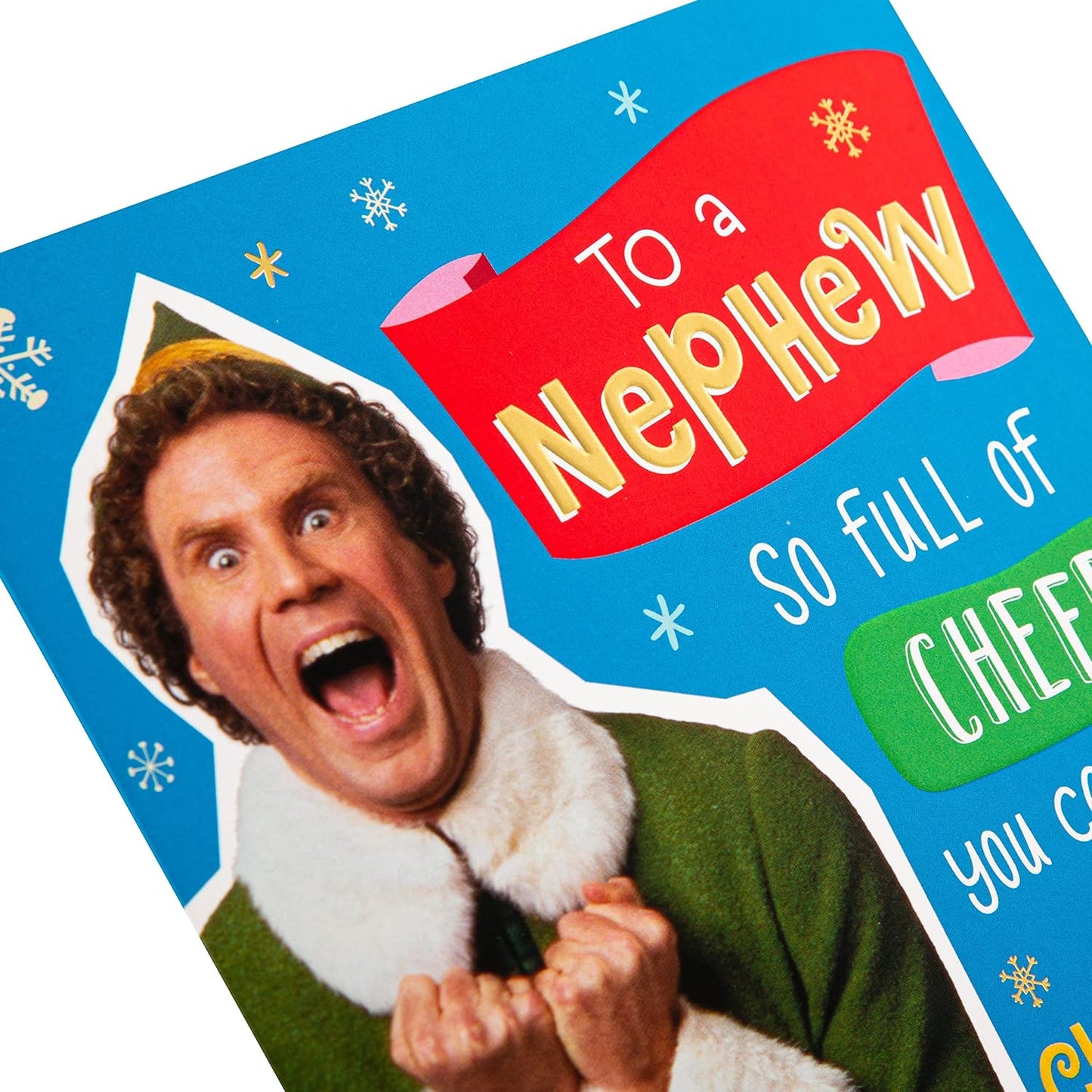 Funny Warner Bros Elf Design Nephew Christmas Card