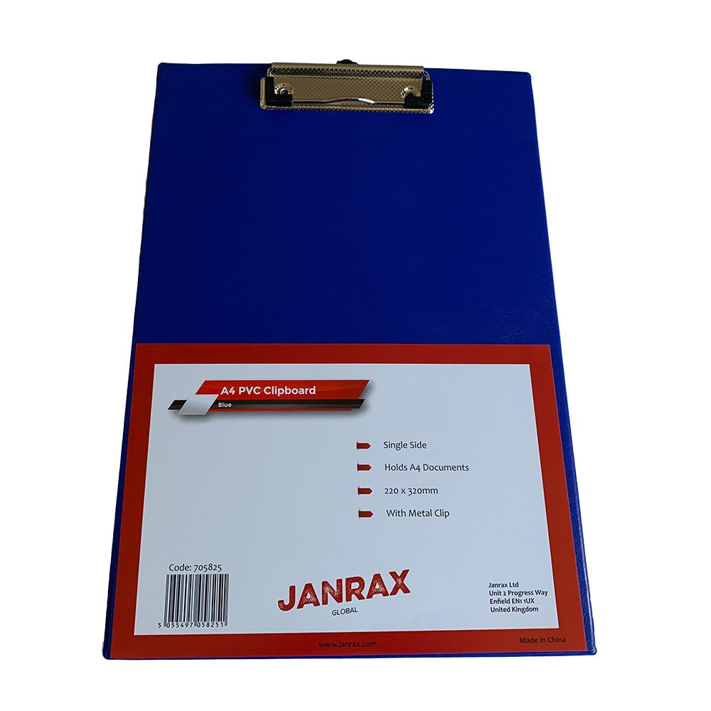 Janrax A4 Blue PVC Single Clipboard