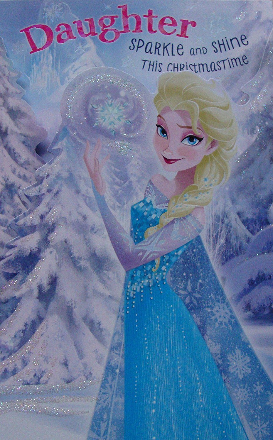 Daughter Sparkle And Shine Disney Frozen Christmas Card 