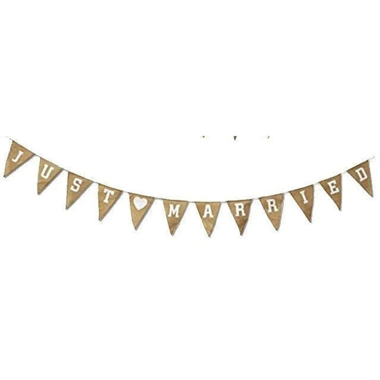 Just Married Hessian Bunting