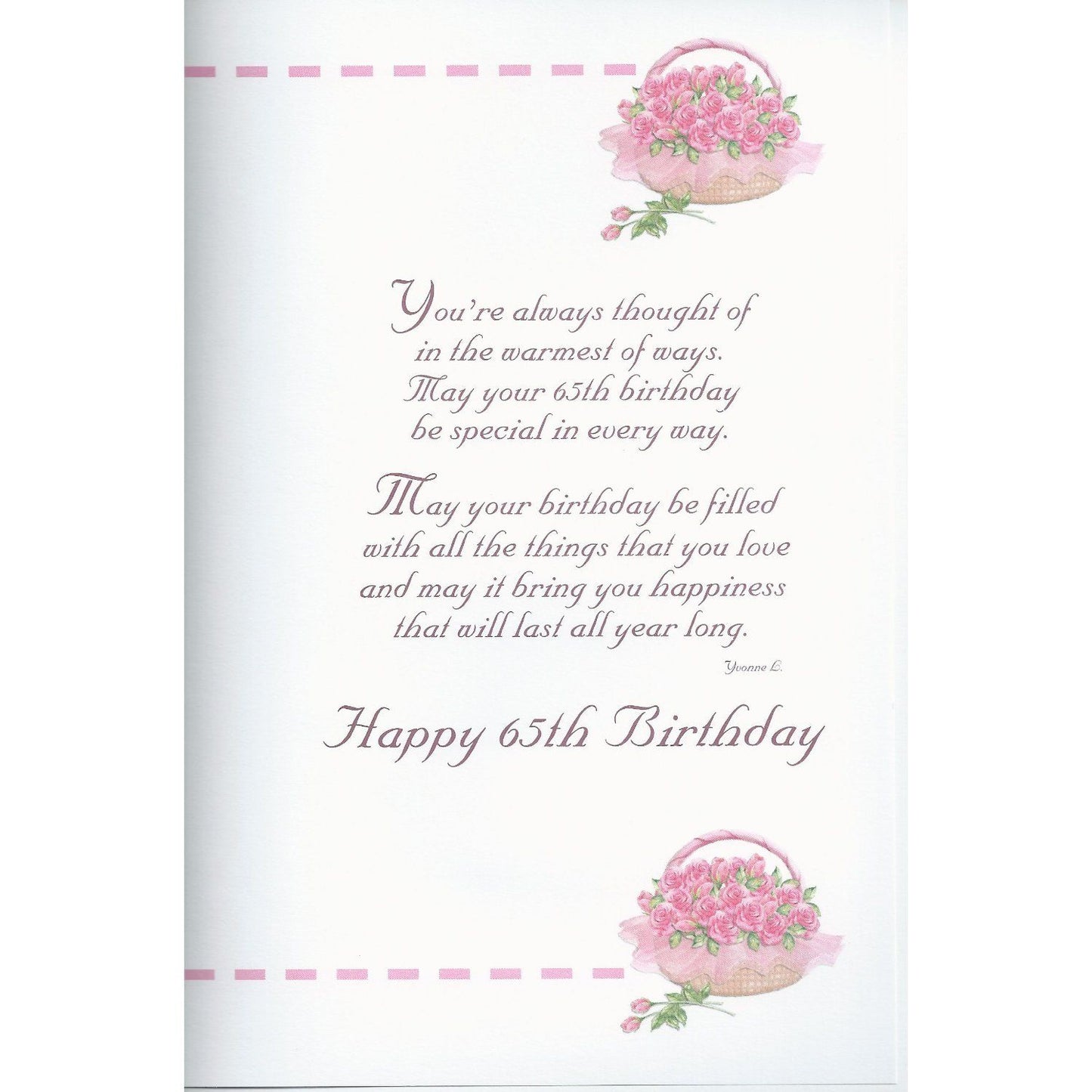 With Best Wishes 65th Happy Birthday Card