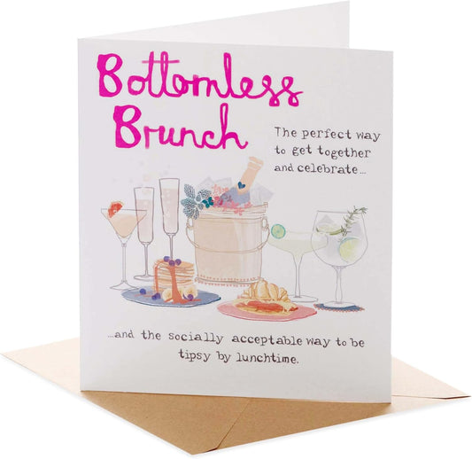 Funny Bottomless Brunch Design Birthday Card