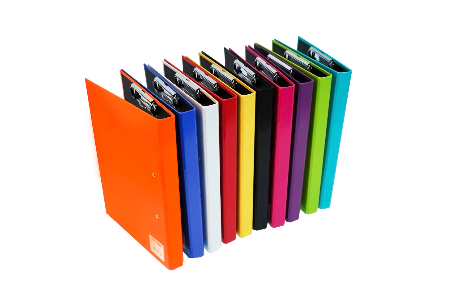 Pack of 10 Assorted Colour A4 Clipboard Document Clamp File Folders