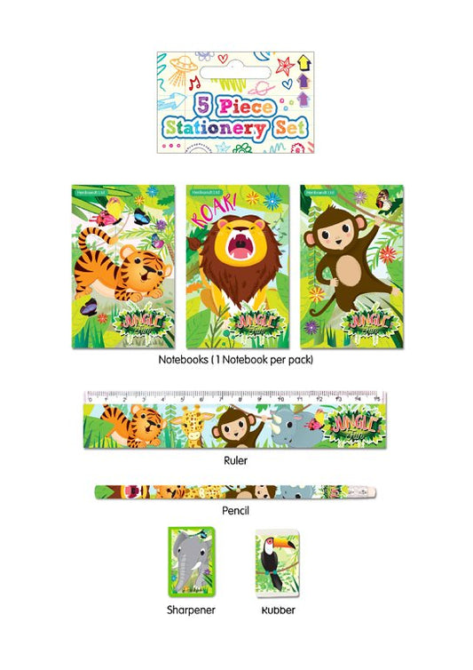 5 Pieces Jungle Stationery Set