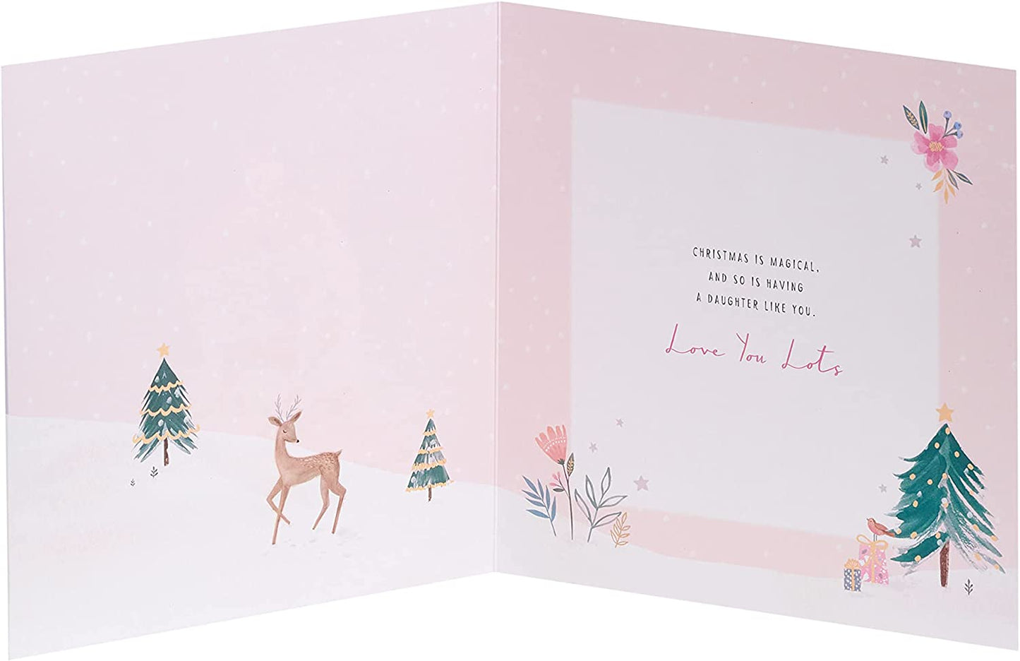 Cute Design Reindeer and Snow Globe Lovely Daughter Christmas Card