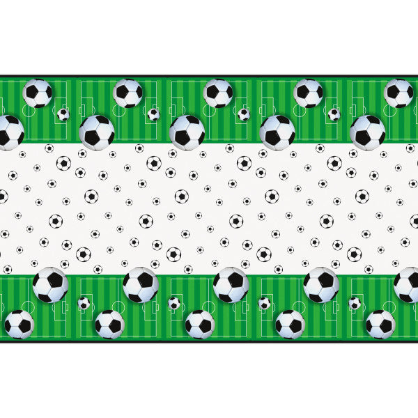 3D Football Soccer Rectangular Plastic Table Cover 54" x 84"