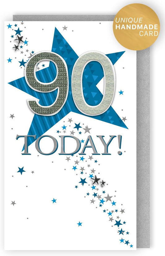 Super Starry Fun Hand-Finished 90th Birthday Card