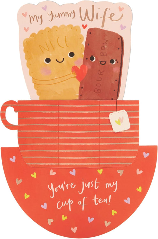 Pop Up Tea & Biscuits Design Wife Valentine's Day Card