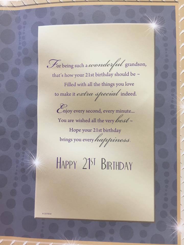 Grandson 21 Today! Headphones Birthday Card