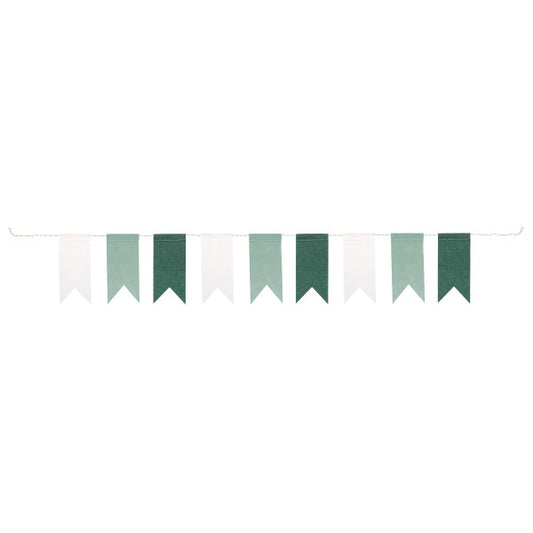 4ft Light Green, Dark Green & White Felt Pennant Banner