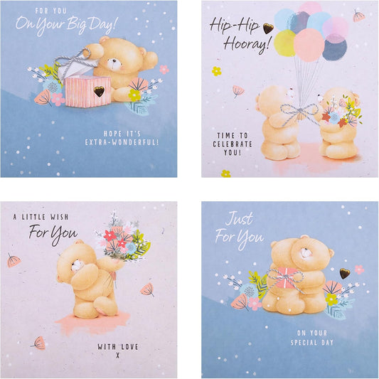 Multipack of 20 in 4 Forever Friends Designs Birthday Cards