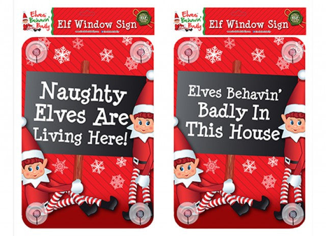 Christmas Elf Window Sign Stickers