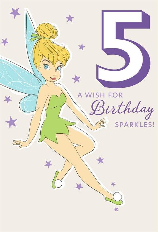 Sparkles Disney Tinkerbell 5th Birthday Card