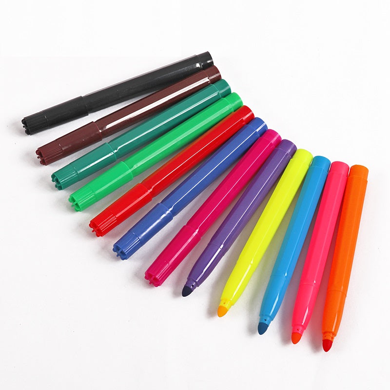 Pack of 12 Assorted Jumbo Water Colour Felt Tip Pens