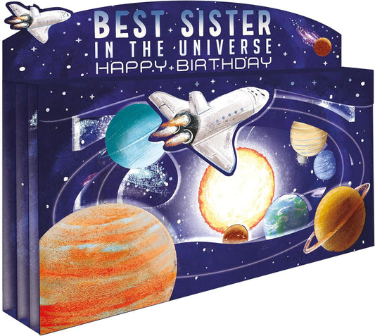 Spectacular 3D Space Out Of This World Sister Birthday Card