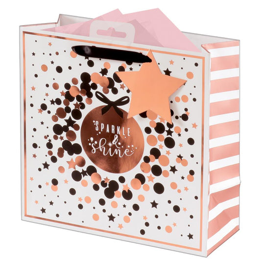 Sparkle And Shine Design Medium Square Gift Bag