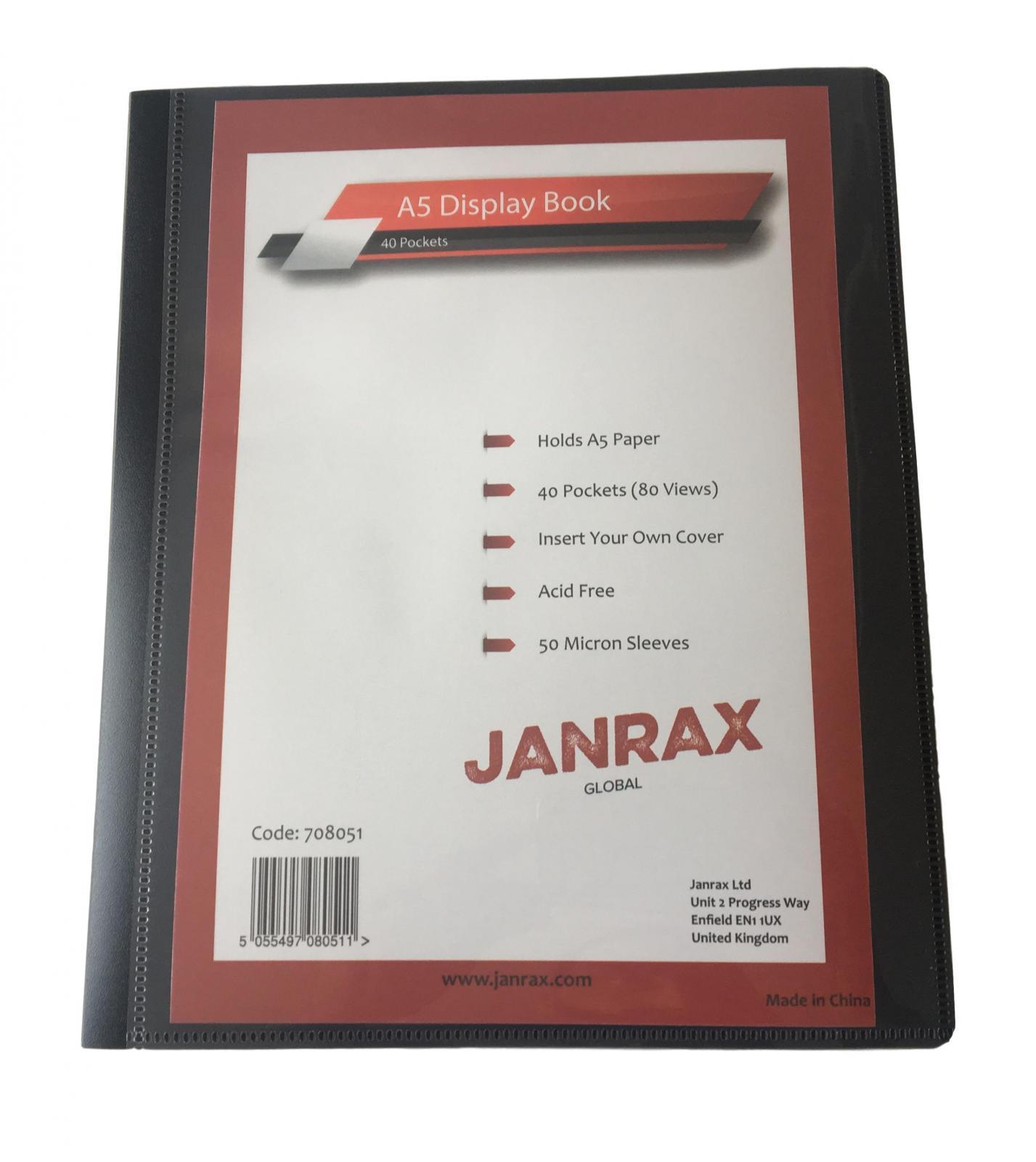 Janrax A5 Display Book 40 Pockets (80 Views)