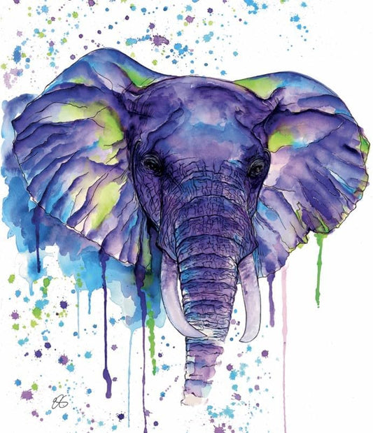 Elephant Watercolour Greeting Card By Elizabeth Grant