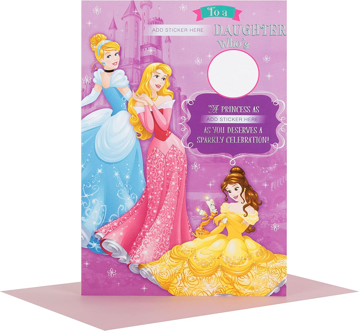 Disney Princess Daughter Birthday Card 'With Stickers