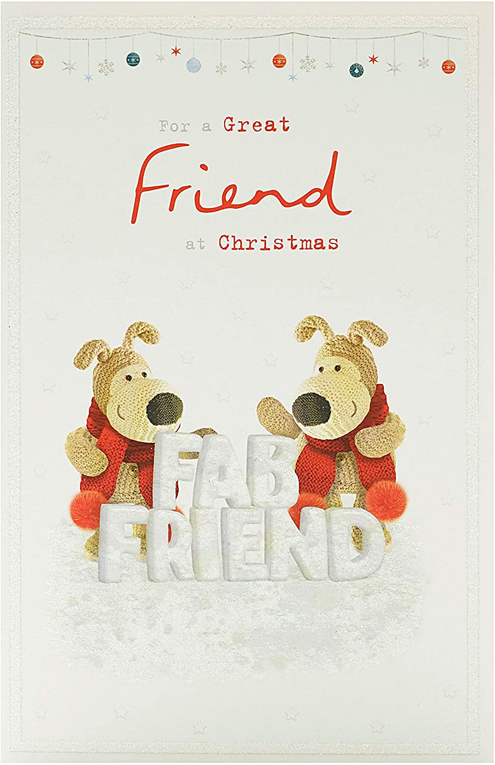 For A Great Friend Boofles Holding Fab Friend Letters Design Christmas Card