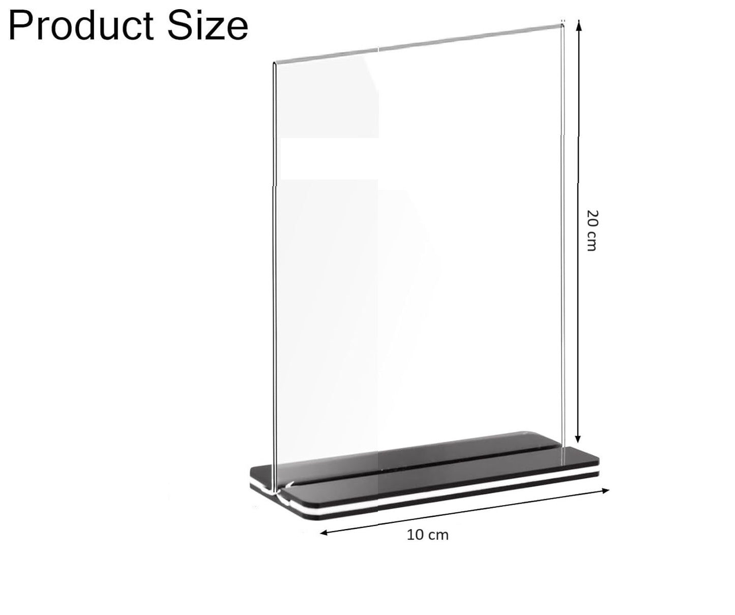 Vertical Design T-Shape Acrylic Sign Holder 10 x 20cm