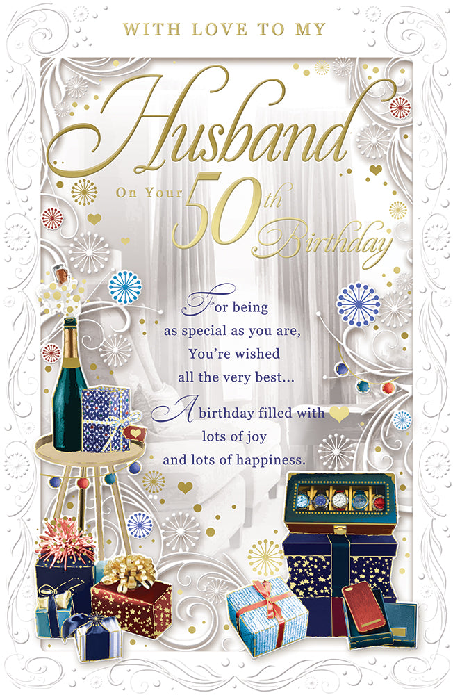 With Love to My Husband On Your 50th Birthday Opacity Card