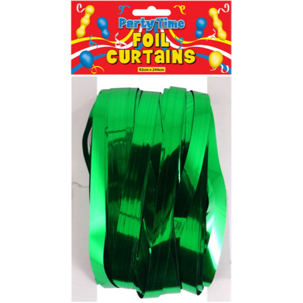 CURTAIN DOOR FOIL GREEN 1.2CM CUT 92 X 244CM