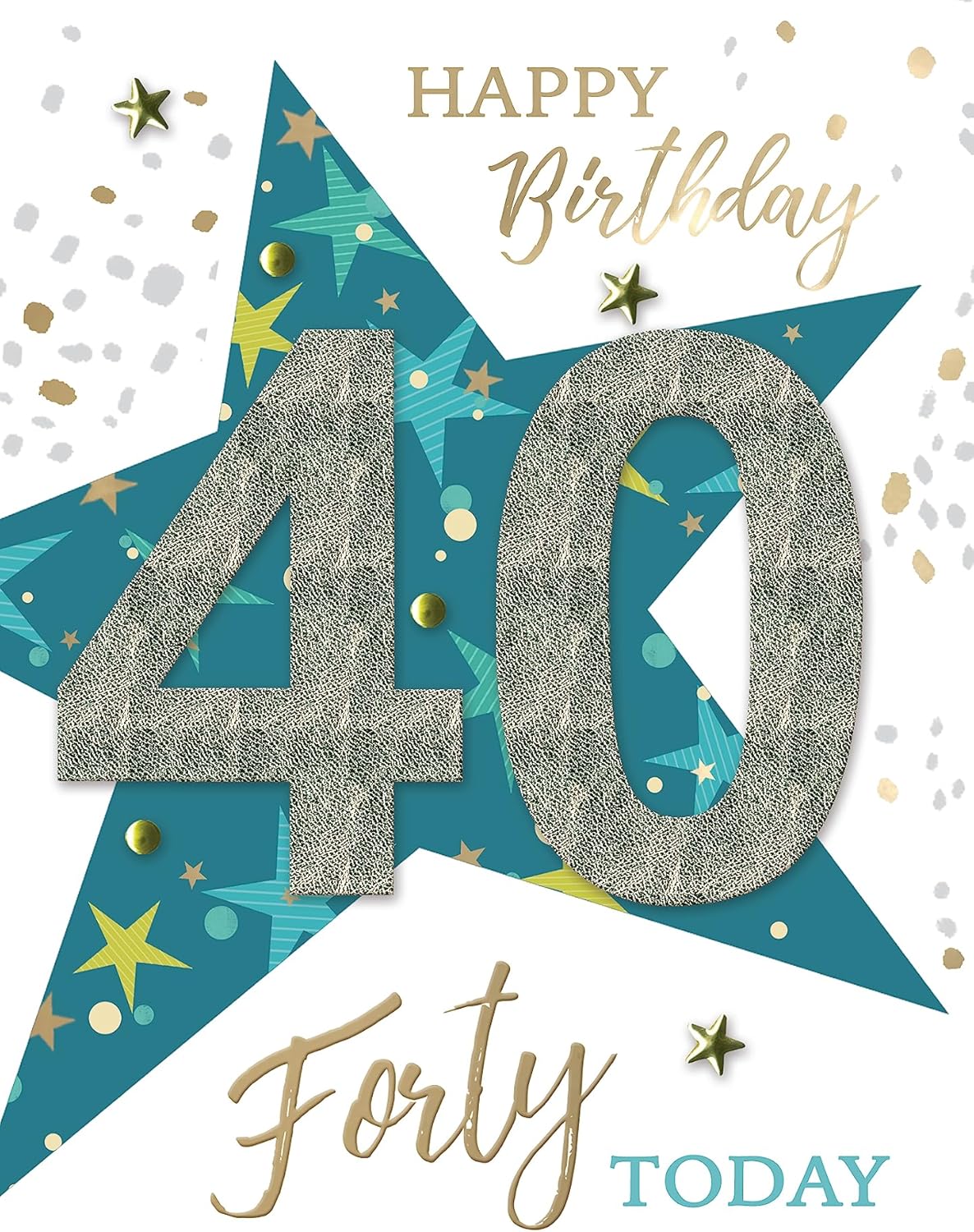 Embellished Star 40th Birthday Card