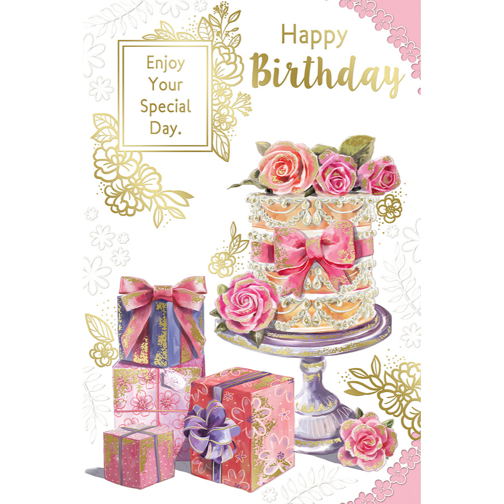 Happy Birthday Enjoy Your Special Day Open Female Birthday Celebrity Style Greeting Card