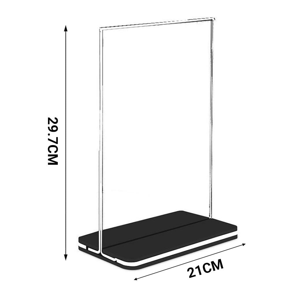 Pack of 6 Vertical Design T-Shape Acrylic Sign Holder 21 x 29.7cm