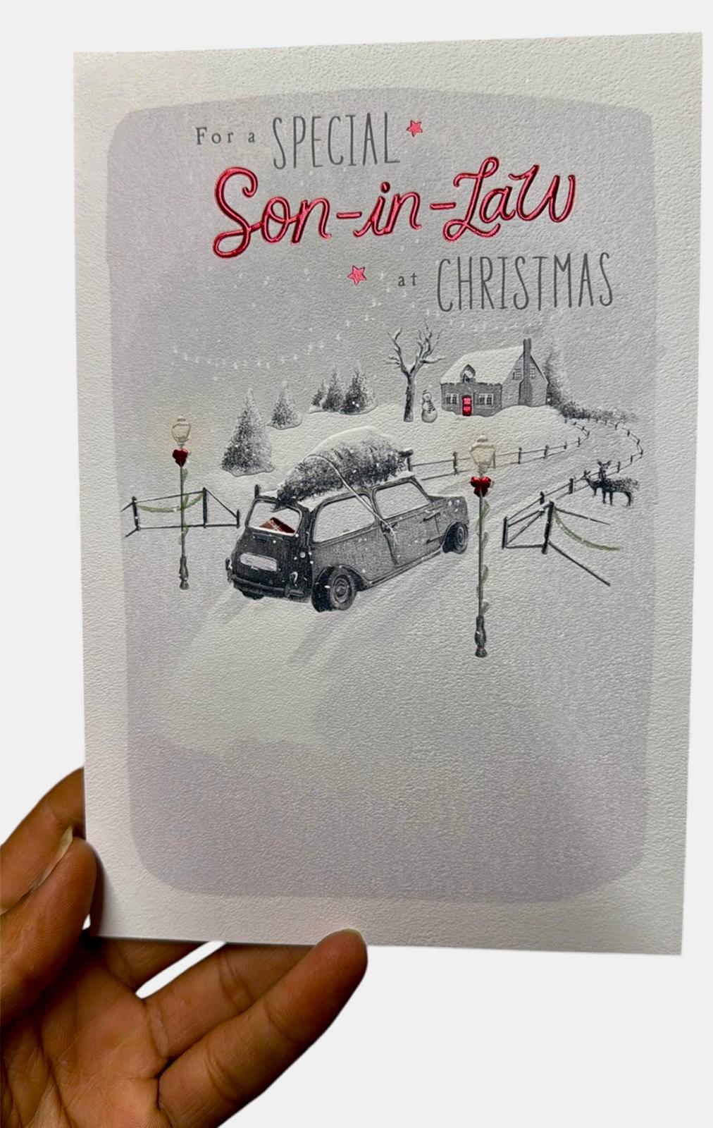 Beautiful Snowy Scene Son-in-law Christmas Card 