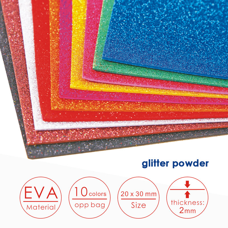 Pack of 50 20 x 30cm Glitter Eva Sponge Paper