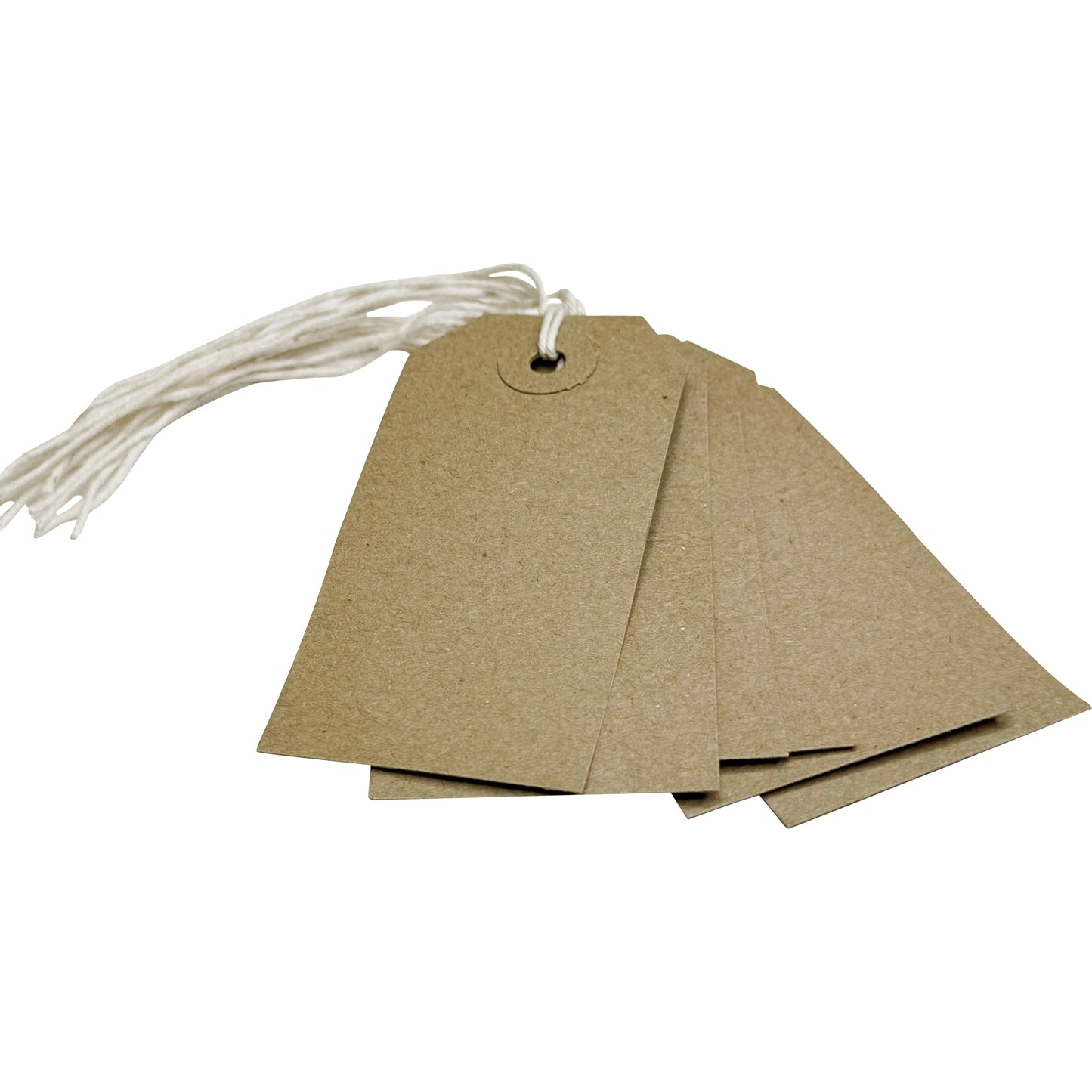 Box of 1000 Brown Buff Strung Tags 82mm x 41mm