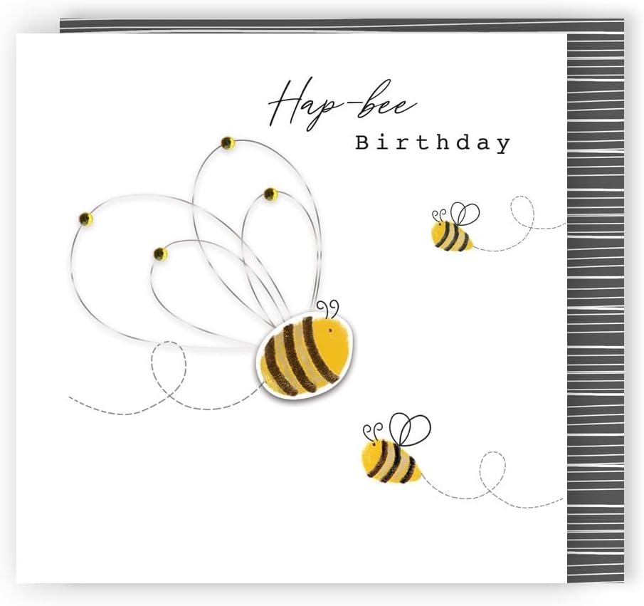 Hap-Bee Birthday Buzz-Tastic Fun! Birthday Hand-Finished Greeting Card