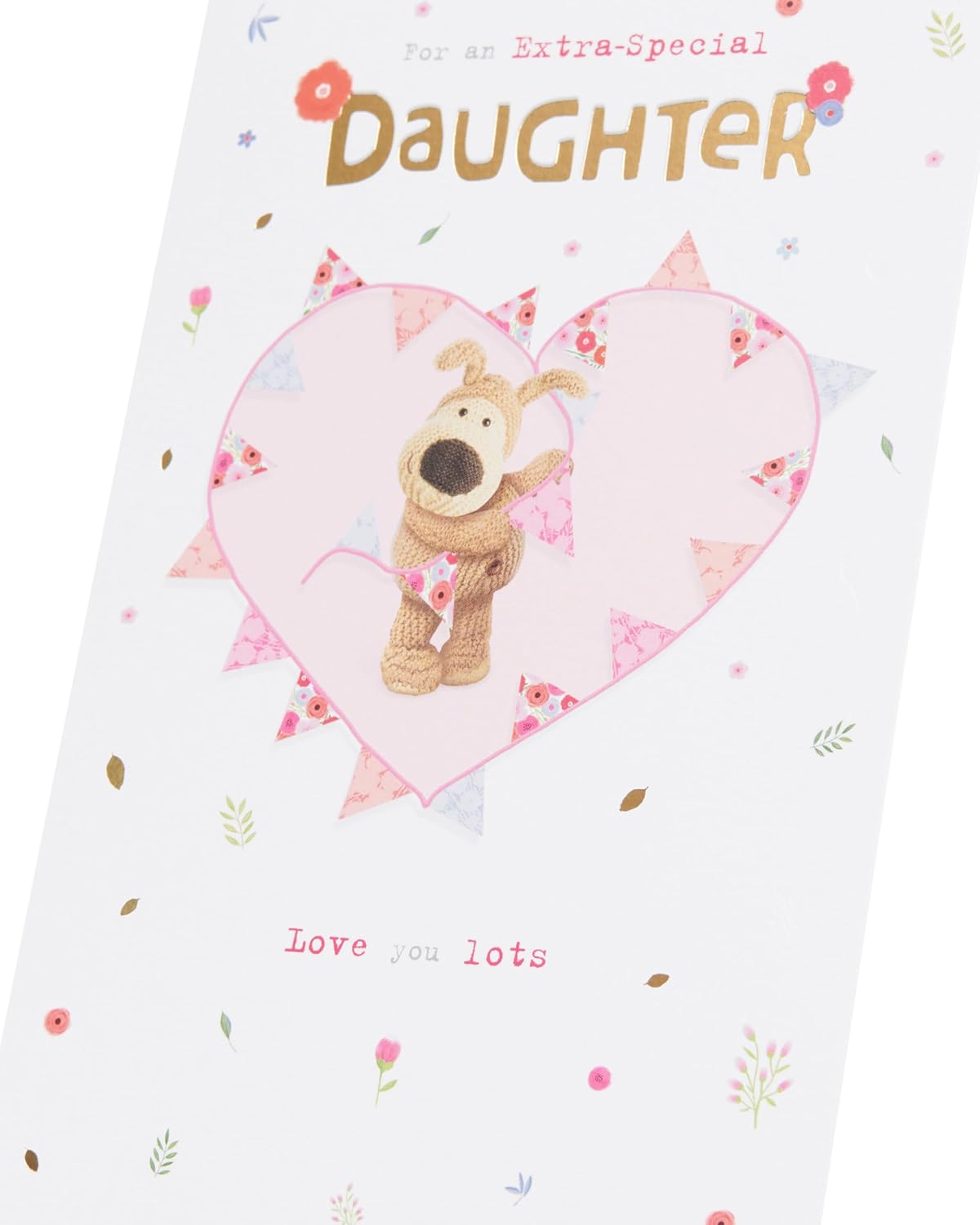 Boofle with Bunting Heart Daughter Birthday Card