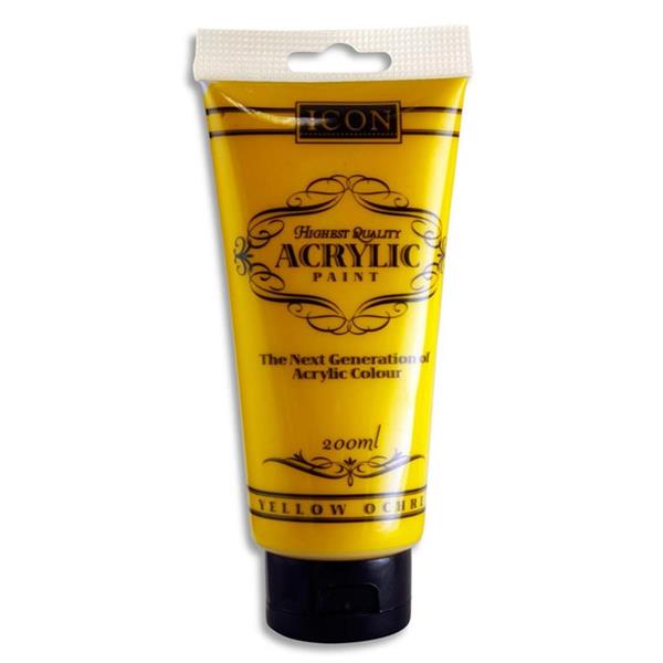 Yellow Acrylic Paint 200ml by Icon Art